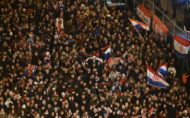 Zagreb: Doček brončanih rukometaša, pogled iz zraka 