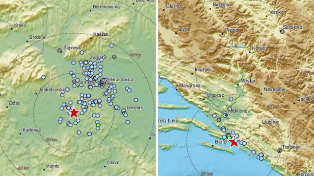 Tijekom noći dva potresa, kraj Pokupskog jačine 2,5, a kod Dubrovnika 3,3 po Richteru