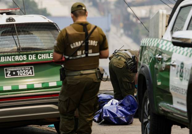 Wildfire burns in Chile
