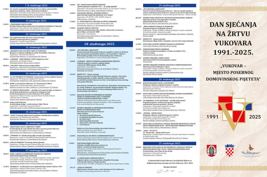 FOTO Ovo je detaljan program za Dan sjećanja u Vukovaru!