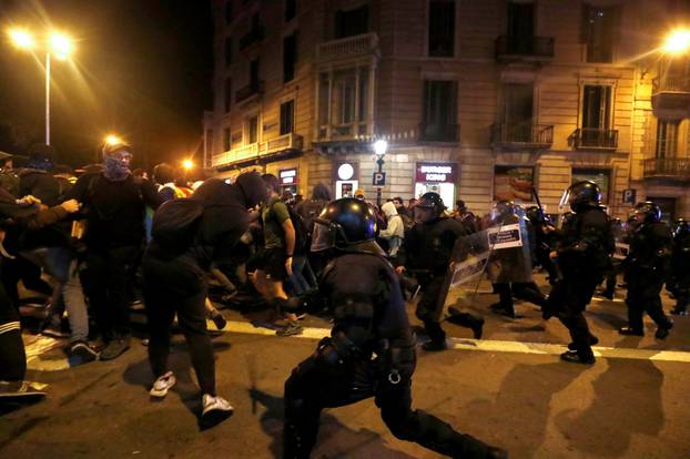 Protest against police action in Barcelona