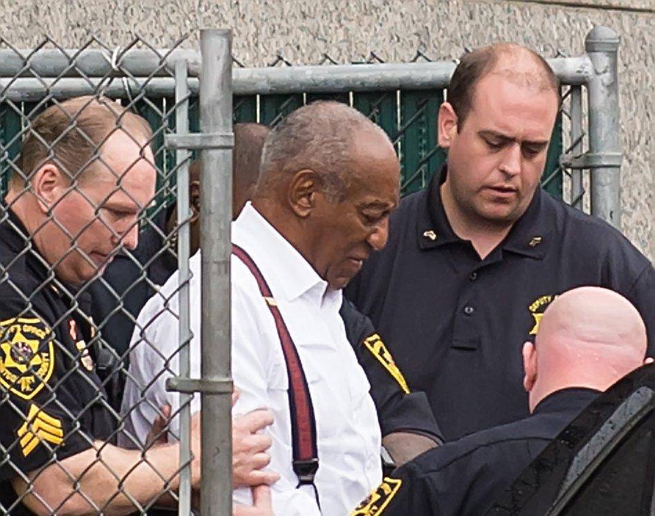 Bill Cosby is being taking in shackles at Montgomery County Courthouse in Norristown, PA