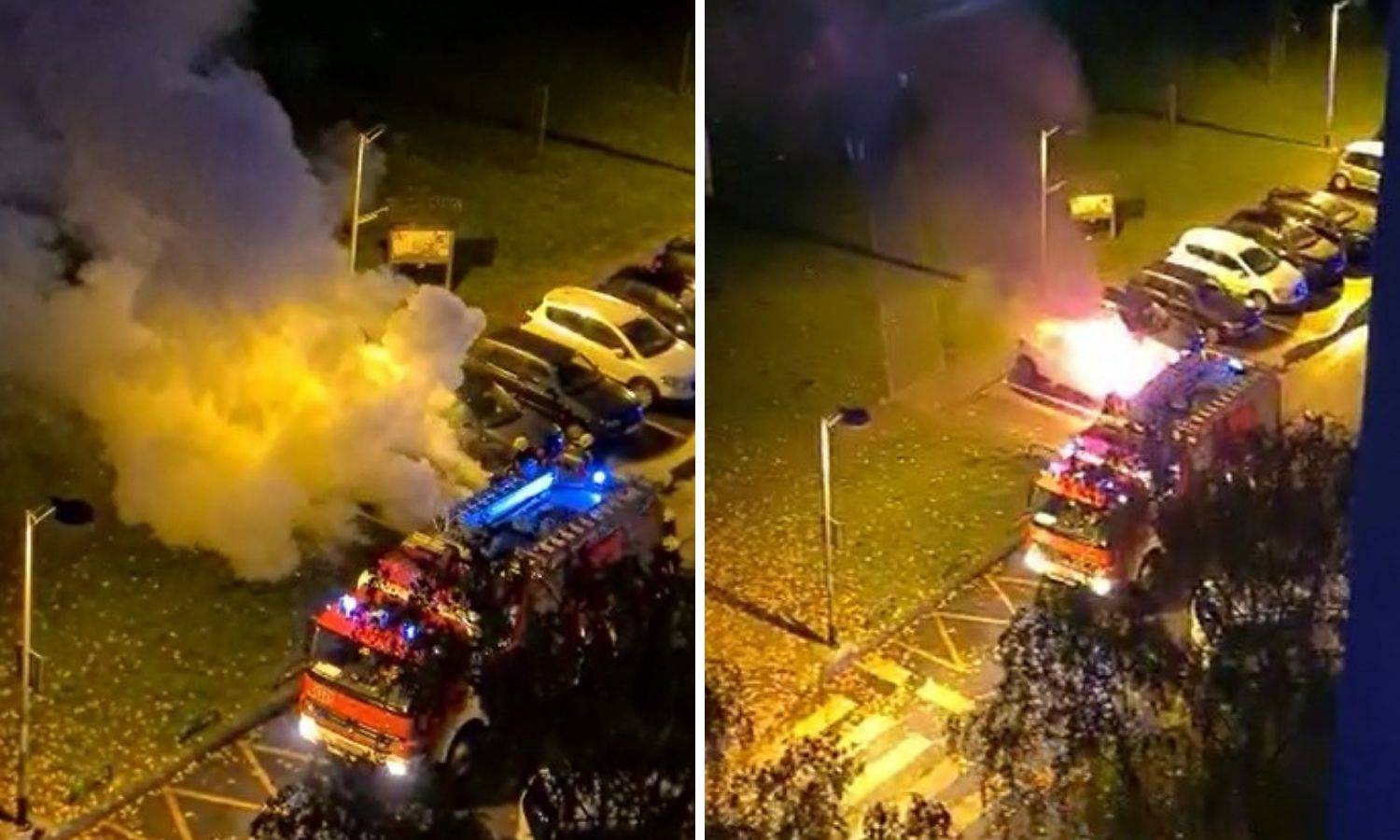 VIDEO Dvaput eksplodiralo na zapadu Zagreba: 'Cijeli prednji dio automobila je nestajao'
