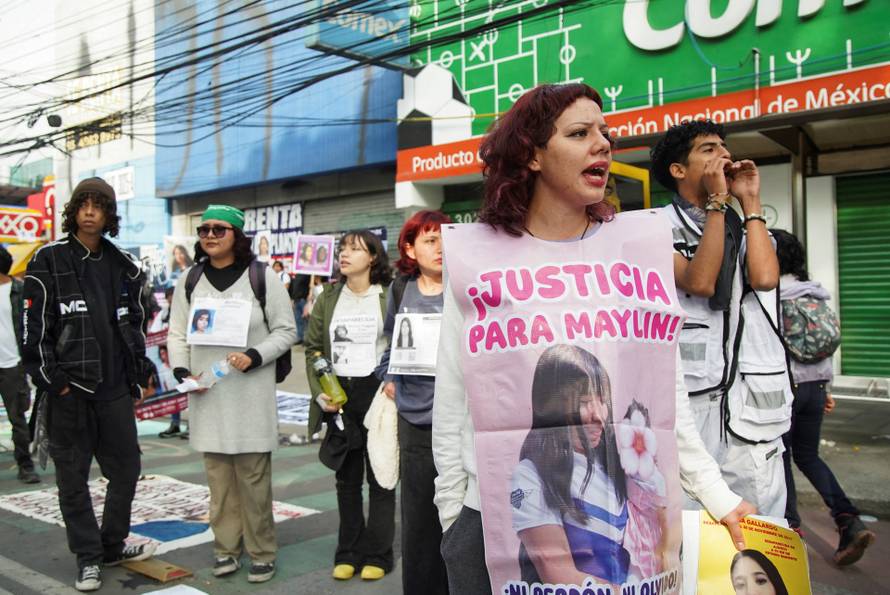 Protest march ahead of the opening match of the 2026 FIFA World Cup, in Mexico City