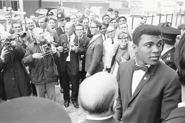  US boxer Muhammad Ali (formerly Cassius Clay) is pictured at his West End Hotel during his stay in London, Britain to fight Henry Cooper