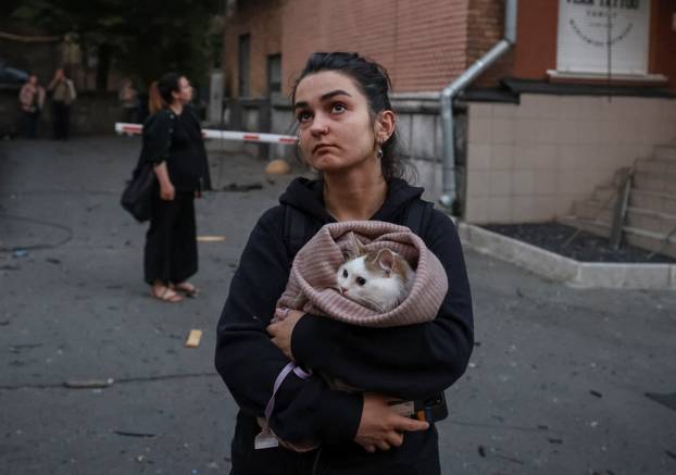 Russian drone and missile strike in Kyiv