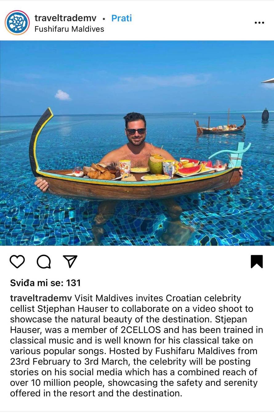 Hauser snimio djevojku s kojom uživa na Maldivima: 'Odlučio sam pokazati svoju princezu'