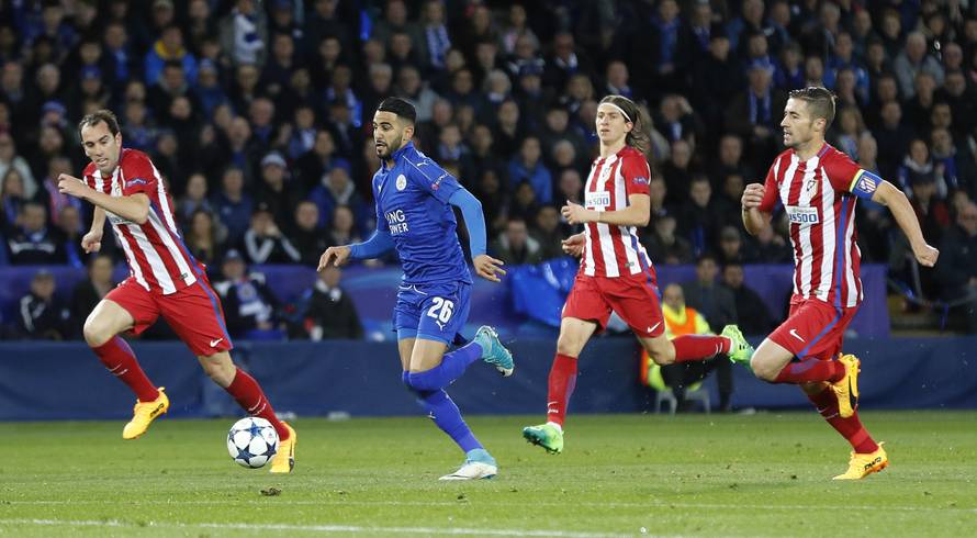 Leicester City's Riyad Mahrez in action