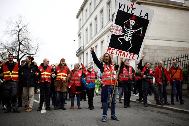 Ninth day of national strike and protest in France against the pension reform