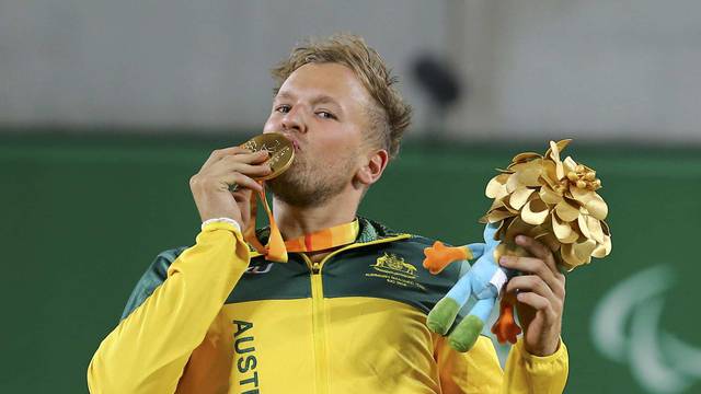 Wheelchair Tennis - Quad Doubles Gold Medal Match Victory Ceremony