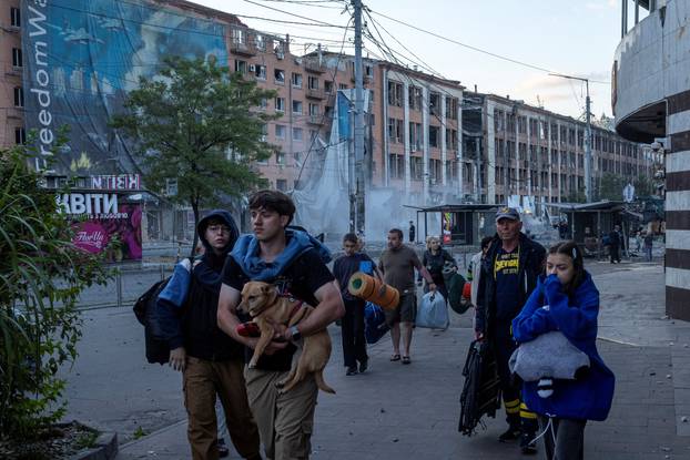Aftermath of Russian missile and drone attack in Kyiv