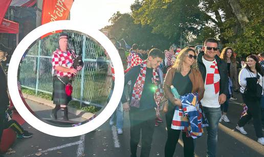 VIDEO Gajde u Maksimiru: Škot u kiltu i dresu Hrvatske zasvirao na putu na utakmicu 'vatrenih'