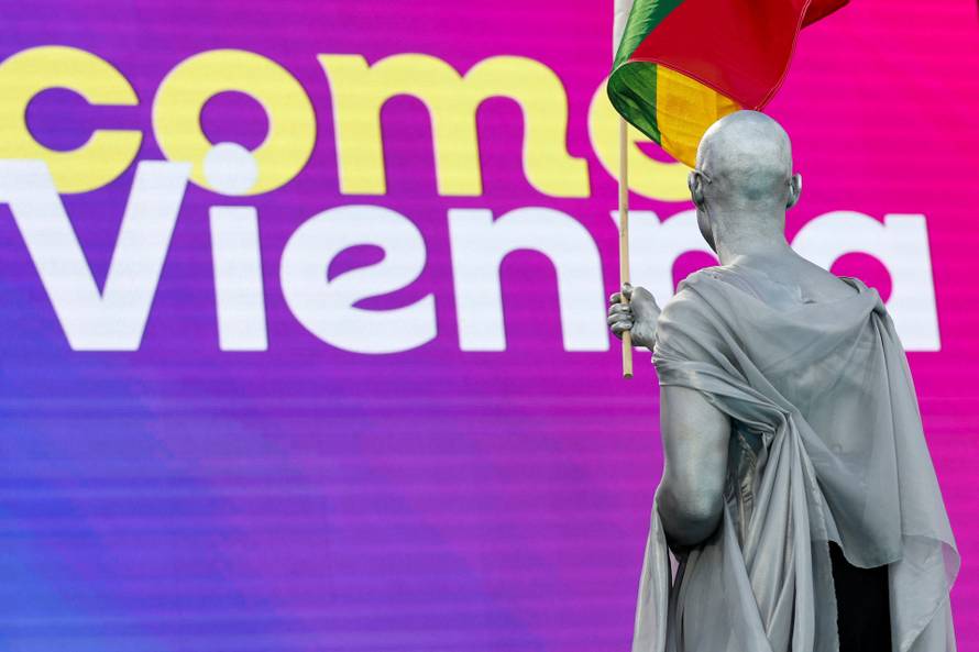 Eurovision Song Contest's 'Turquoise Carpet' event in Vienna