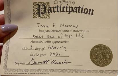 Ostala u šoku kad joj je dečko  uručio certifikat za najbolji seks