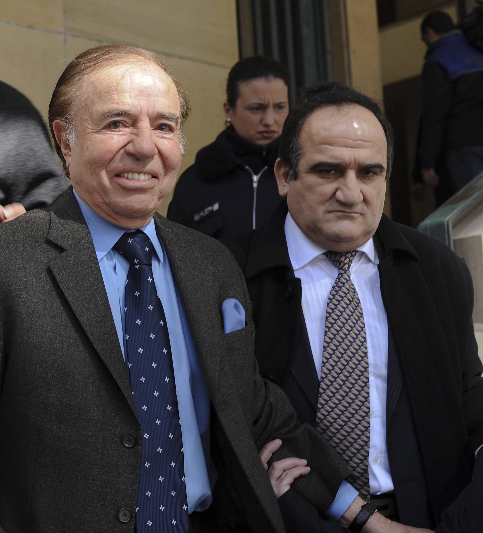 Carlos Saul Menem has pleaded not guilty to illegally selling arms to Ecuador and Croatia