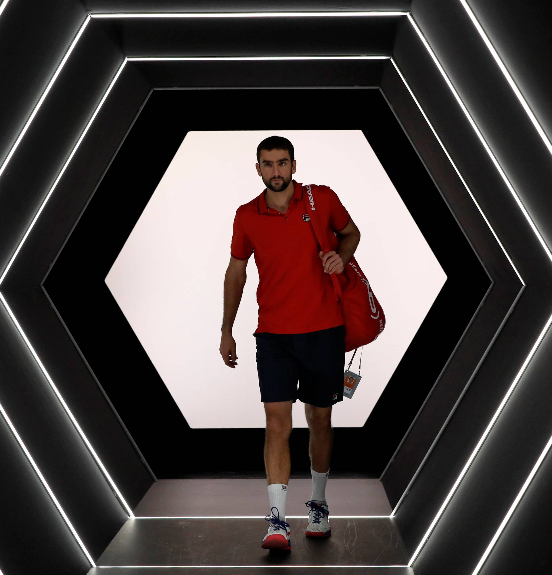 Tennis - Paris Masters tennis tournament men's singles quarterfinals - Novak Djokovic of Serbia v Marin Cilic of Croatia