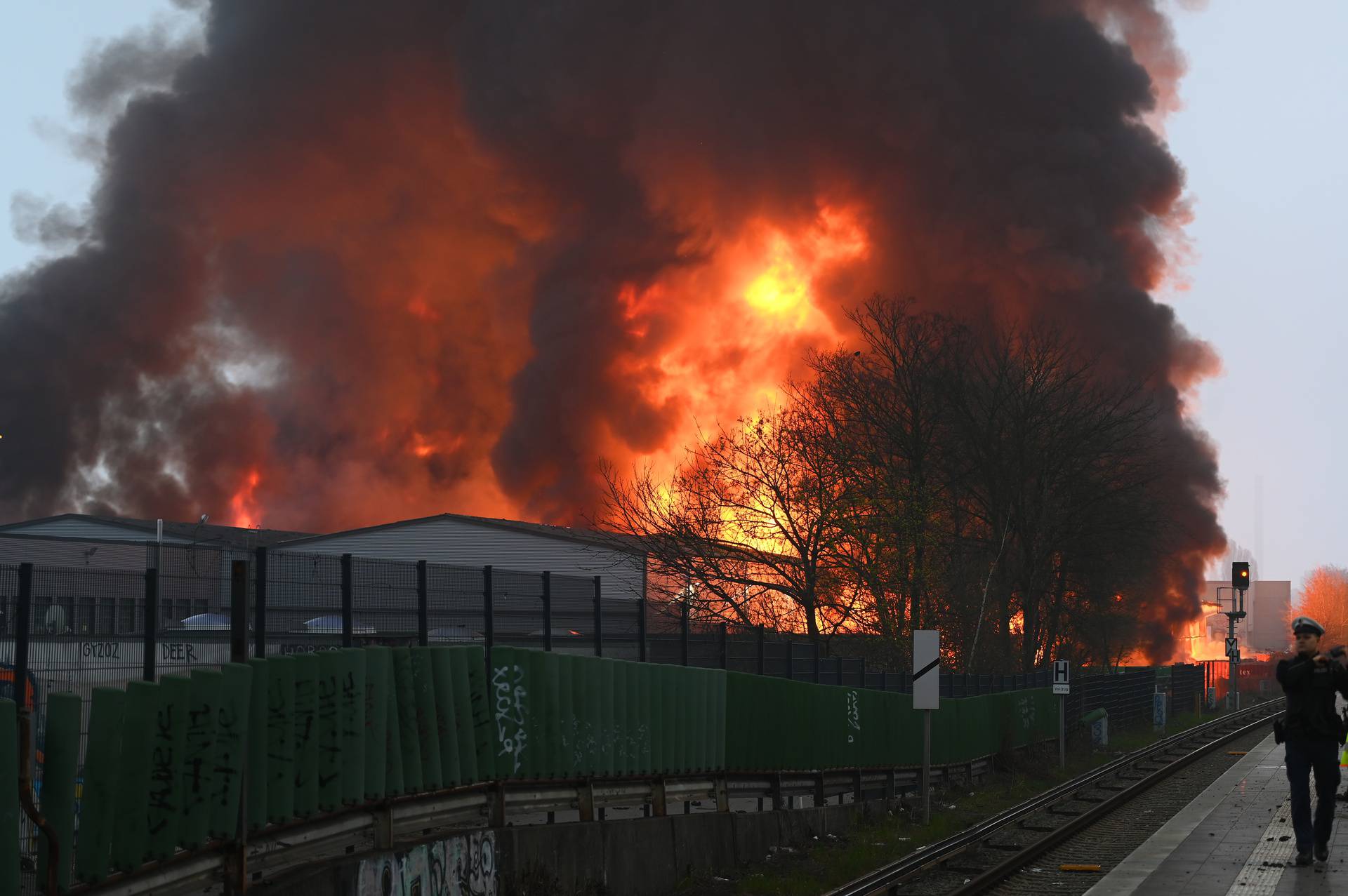 Major fire in Hamburg