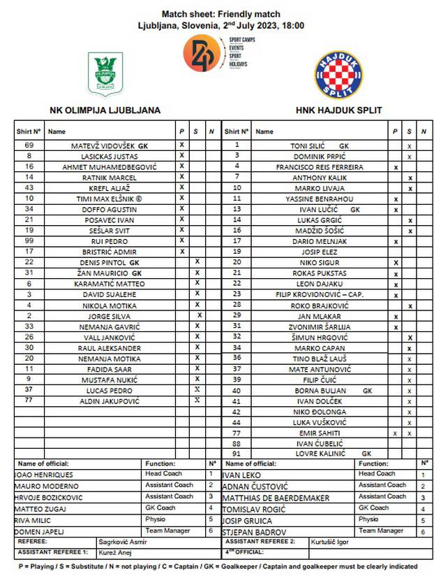 Tickets for NK Olimpija Ljubljana : HNK Hajduk Split, 02.07.2023 at 18:00  (en)