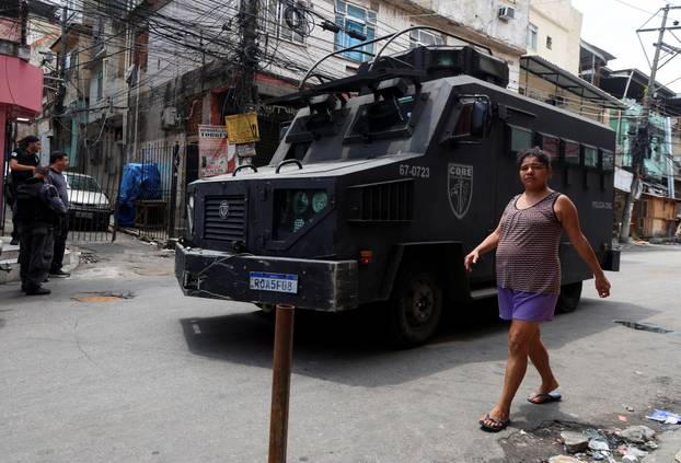 Police operation against drug trafficking at the favela do Penha in Rio de Janeiro