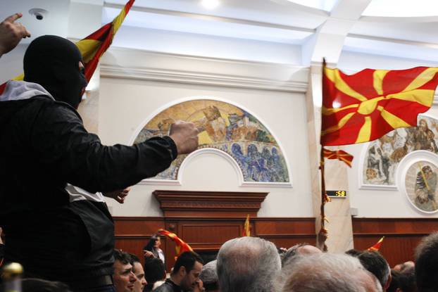 Protesters entered Macedonia