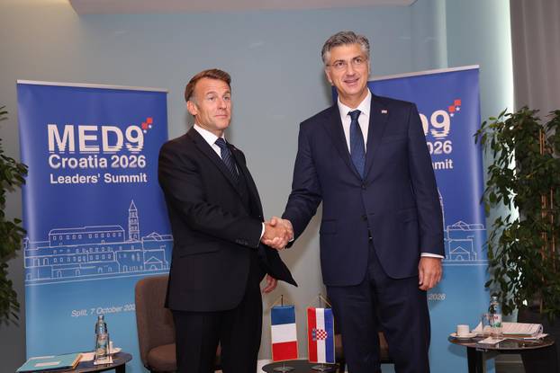 Split: EU MED9 - Bilateralni susret Andrej Plenkovi&cacute; i Emmanuel Macron