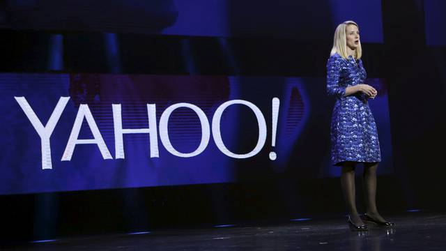 FILE PHOTO -  File photo of Yahoo CEO Marissa Mayer delivering her keynote address at the annual Consumer Electronics Show (CES) in Las Vegas