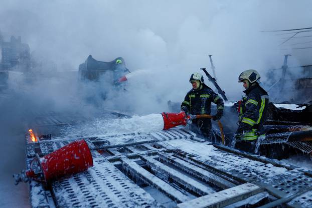 Aftermath of a Russian drone and missile attack in Kyiv