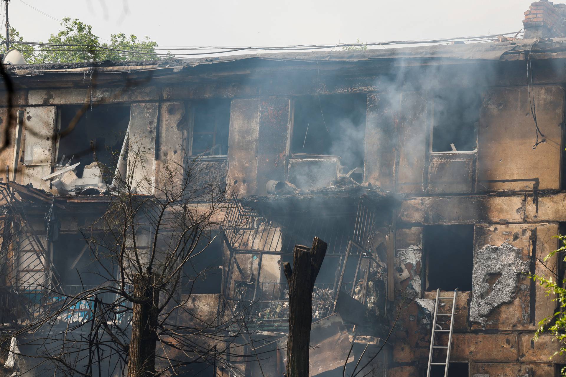 Aftermath of Russian missile strike, in Kryvyi Rih