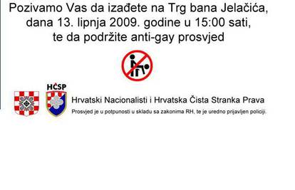 Prosvjedovat će protiv gay parade jer je 'nedopustiva'