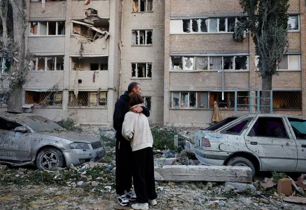 Aftermath of a Russian missile and drone attack in Kyiv