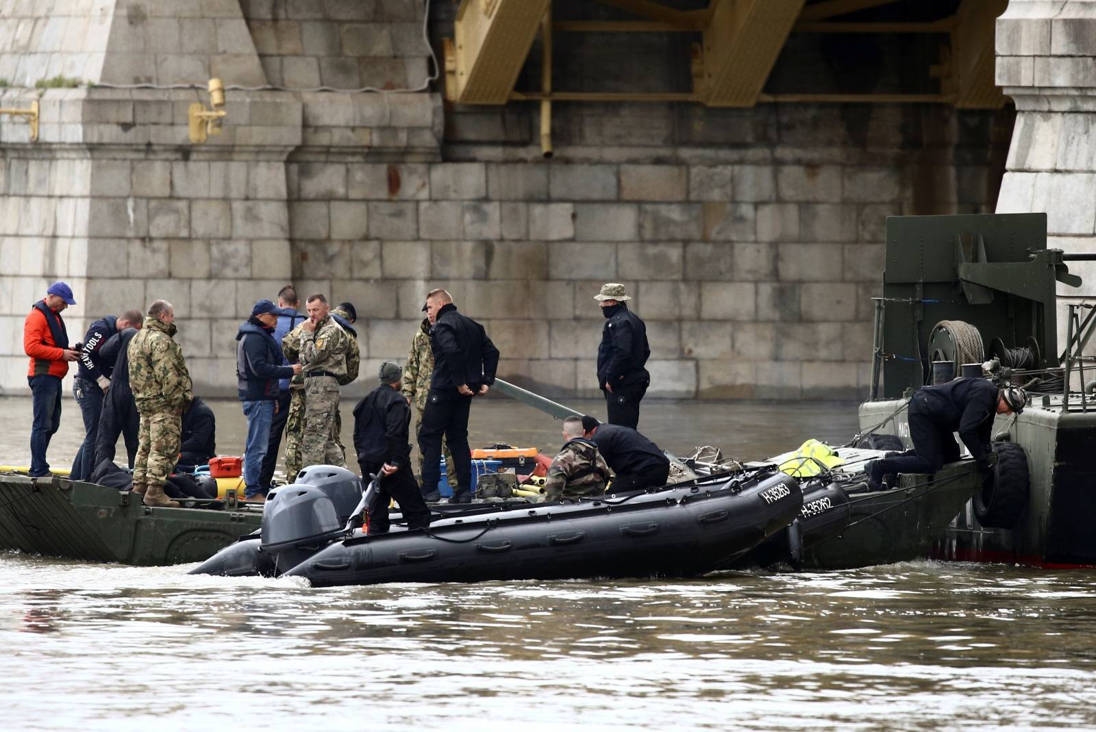 Ship accident on the Danube river in Budapest