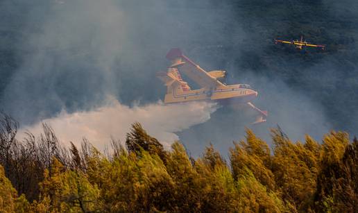 FOTO Kaotične scene iz Istre: U velikoj buktinji izgorjelo 50-ak hektara šume, širi se crni dim