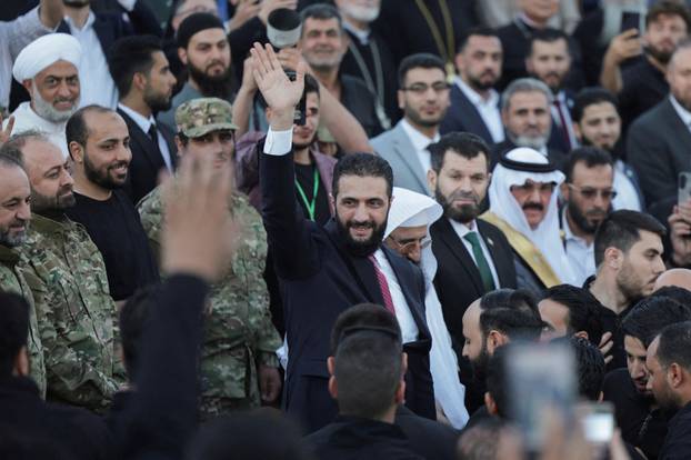 FILE PHOTO: Syria’s interim President Ahmed al-Sharaa attends the “Aleppo, Key to Victory” celebration  in Aleppo