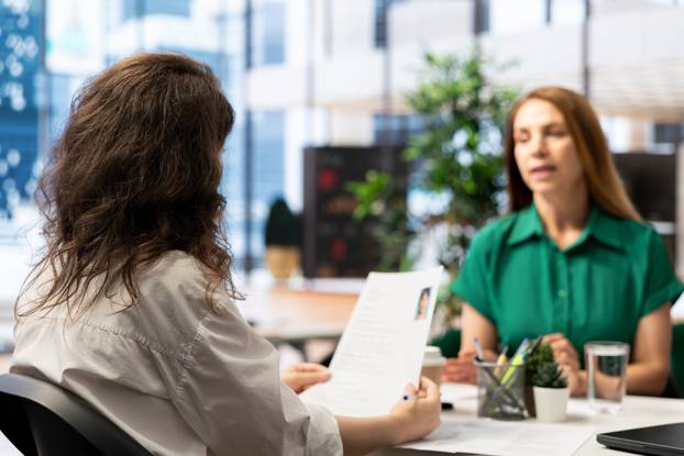 Manager,Interviewing,Worker,,Recruiting,For,Job,,Discussing,Business,Offer,In