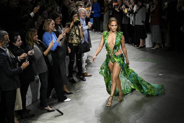 Jennifer Lopez at VERSACE SS20 Runway during Milan Fashion Week  - Milan, Italy 20/09/2019