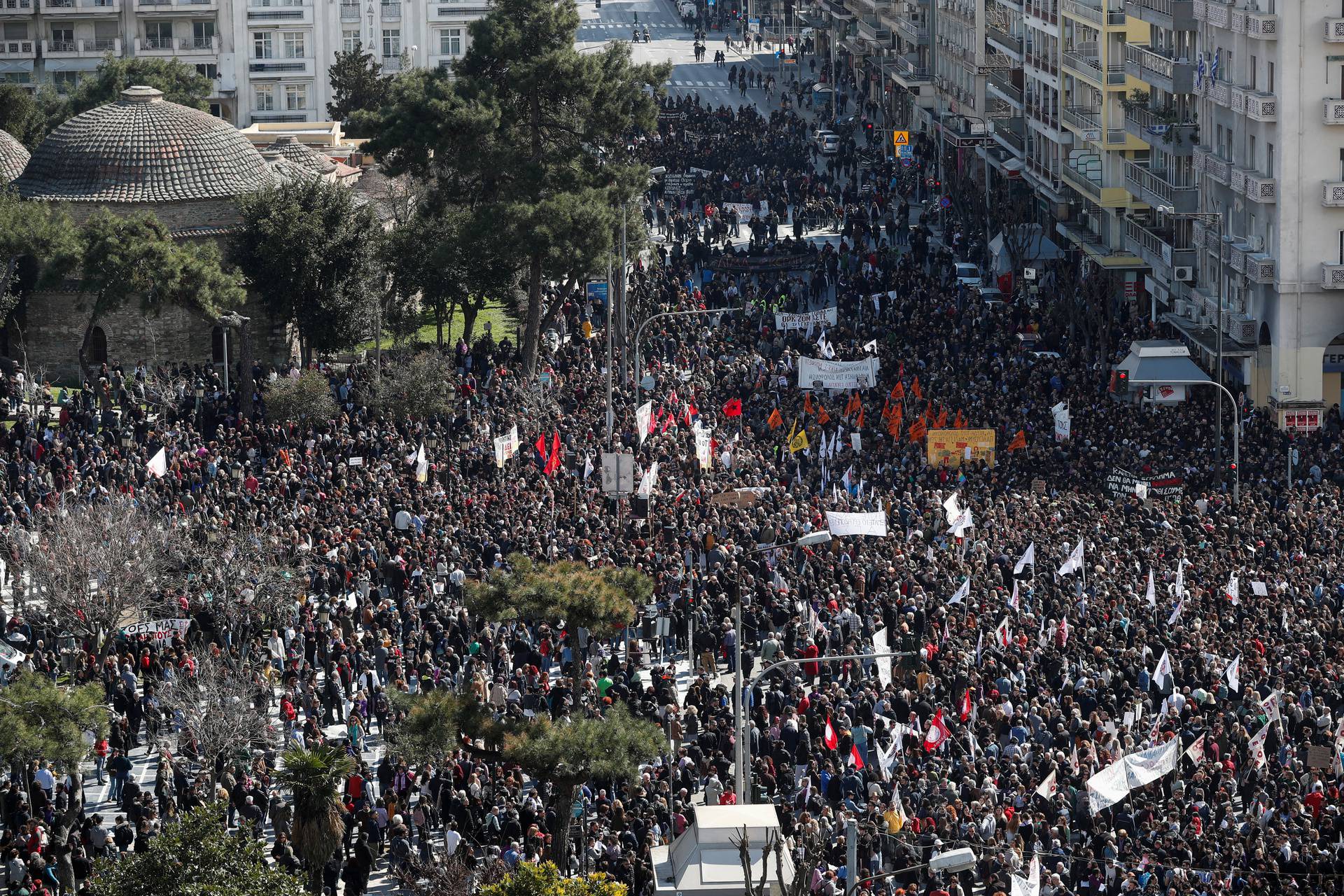 People protest in Greece over deadly train crash, in Thessaloniki