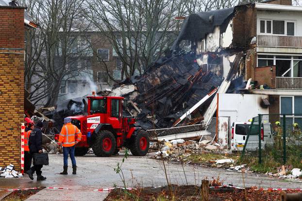 Aftermath of an explosion in a residential area, in The Hague