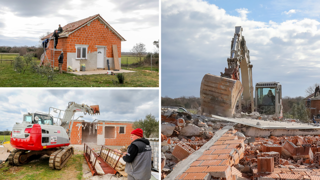 FOTO Kod Pule je počelo rušenje bespravno sagrađenih zgrada