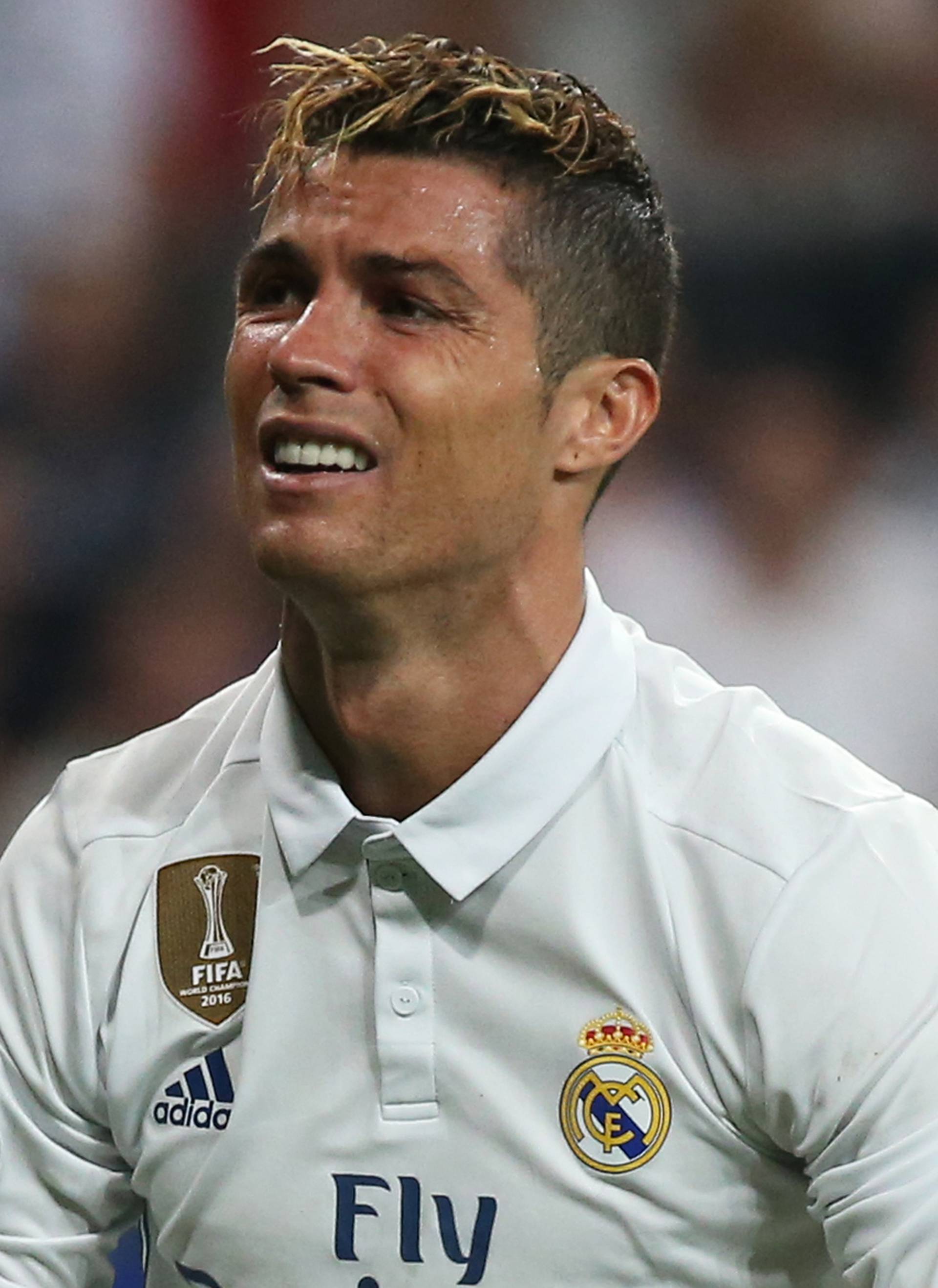 Real Madrid's Cristiano Ronaldo looks dejected after missing a chance to score