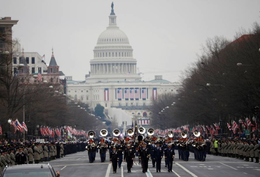 FILE PHOTO: US Army band marches in Trump's 2017 inaugural parade