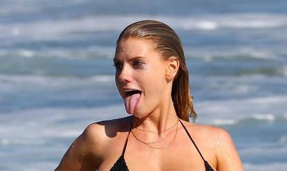 Model Charlotte McKinney Shows Off Her Beach Bod With Actor Stephen Dorff