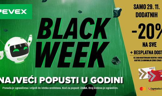 BLACK WEEK akcija na Pevex.hr!