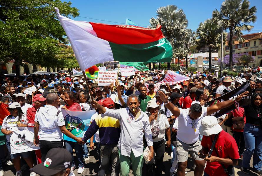 Protesters gather in Madagascar's capital after Rajoelina cites coup plot