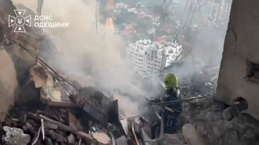 Aftermath of a strike on a residential building in Odesa
