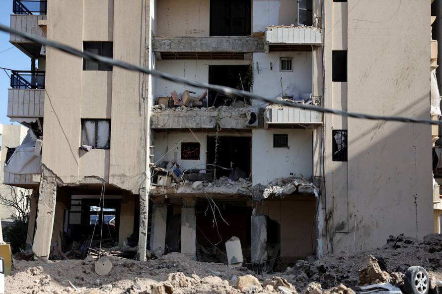 Aftermath of a strike, in Tyre