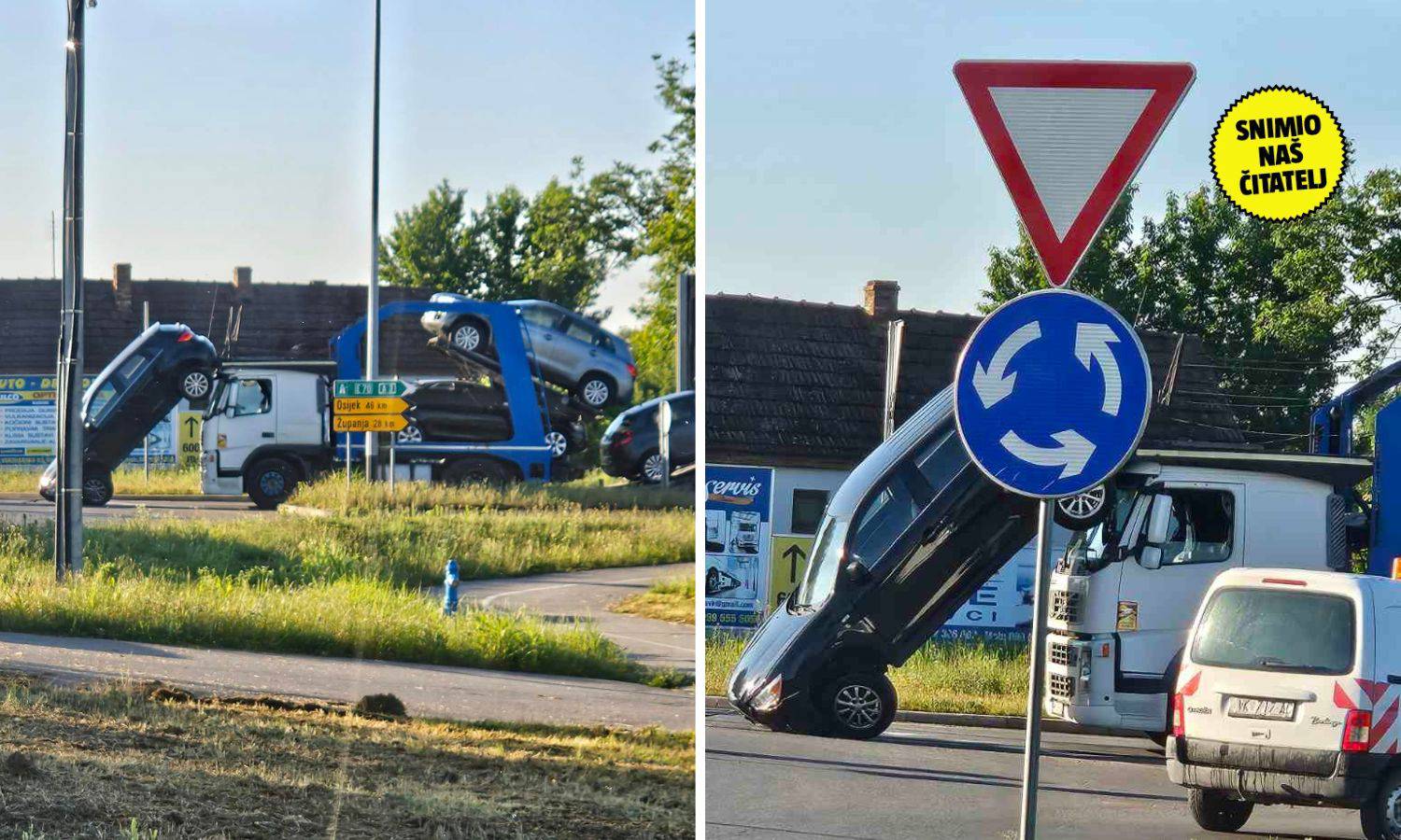 A je to kod Vinkovaca: Auto  kao da su vezali Pat i Mat iz crtića!