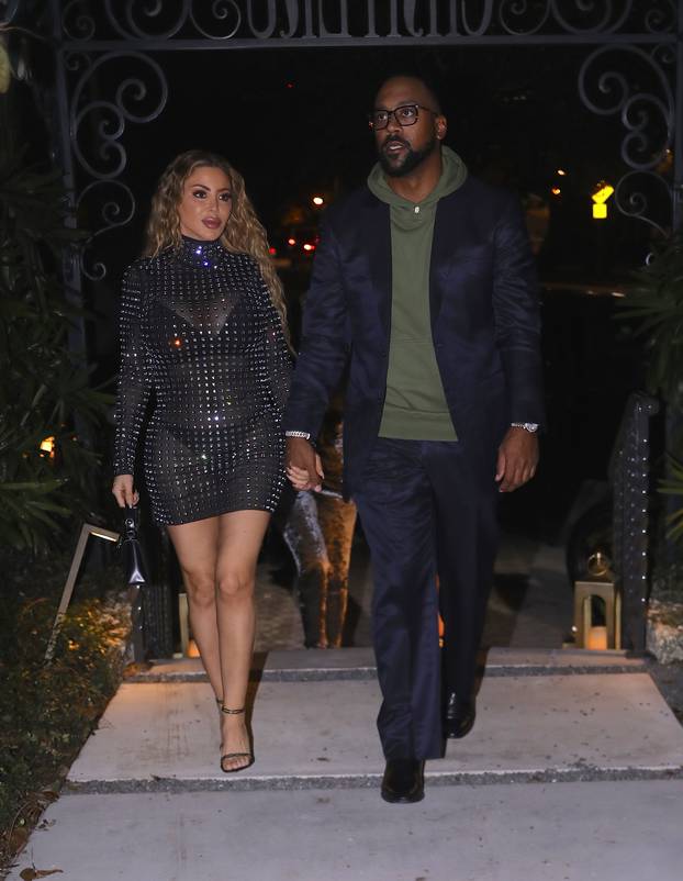 EXCLUSIVE: Larsa Pippen Holds Hands With Marcus Jordan As They Arrive With Her Daughter And Friend To His Belated Birthday Celebration During New Years Weekend At Chateau Zz In Miami Beach - 30 Dec 2023