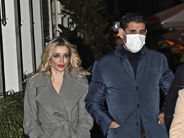 Fernando Hierro and Fani Stipkovic enjoy a romantic dinner together as a couple