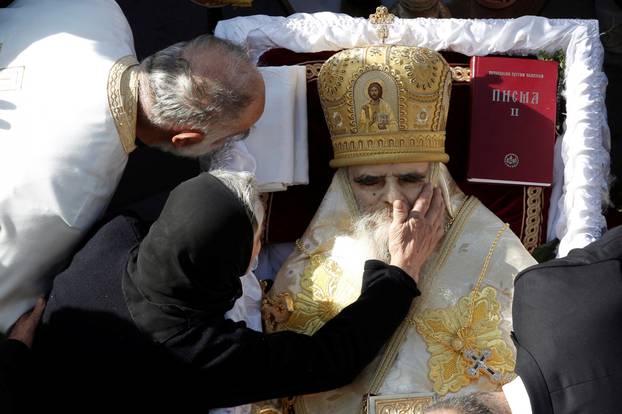 The funeral of Metropolitan Amfilohije Radovic, the top cleric of the Serbian Orthodox Church in Montenegro, in Podgorica