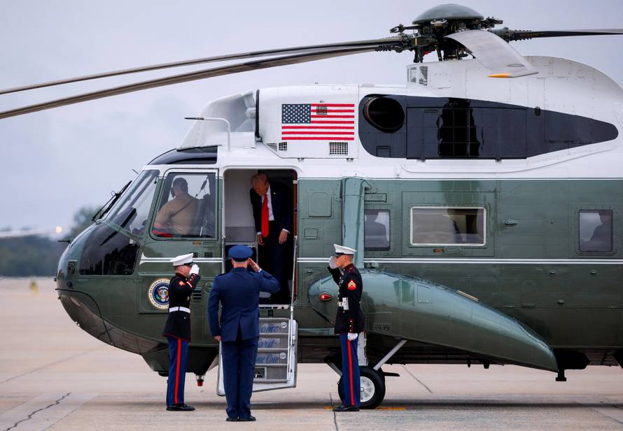 U.S. President Trump departs to attend memorial service for slain conservative commentator Charlie Kirk, at Joint Base Andrews